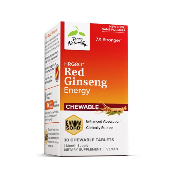 Caja Terry Naturally HRG80 ginseng rojo 30 tabletas masticables