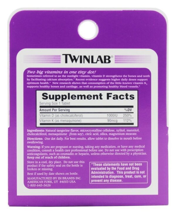 Version 1.0.0 Caja Twinlab Vitamina D3 1000 más K2 para huesos y salud