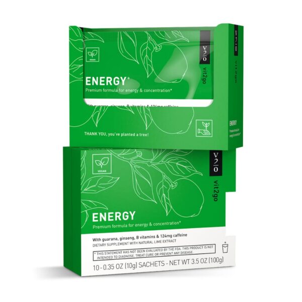 Caja de Vit2Go polvo energético con vitamina b