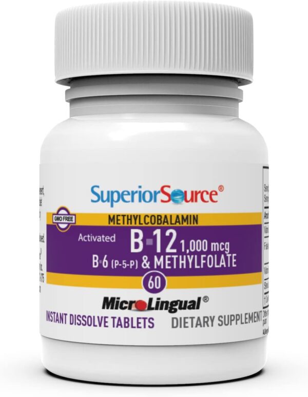 Caja vitamina b12 b6 metilfolato Superior Source