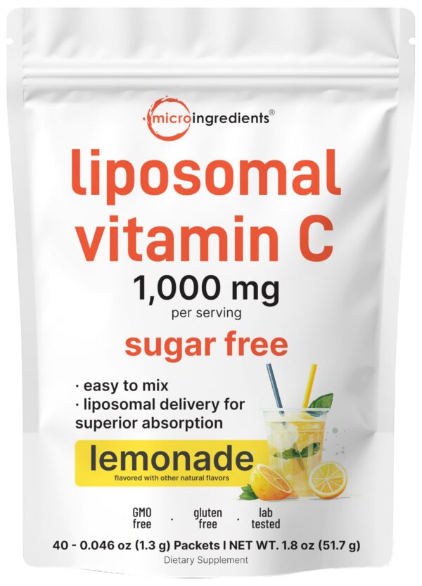 Caja de vitamina C liposomal 1000mg 40 sobres sabor limonada