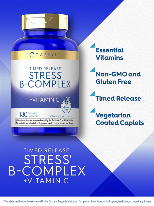 Caja de vitaminas Carlyle Stress B-Complex con suplemento natural