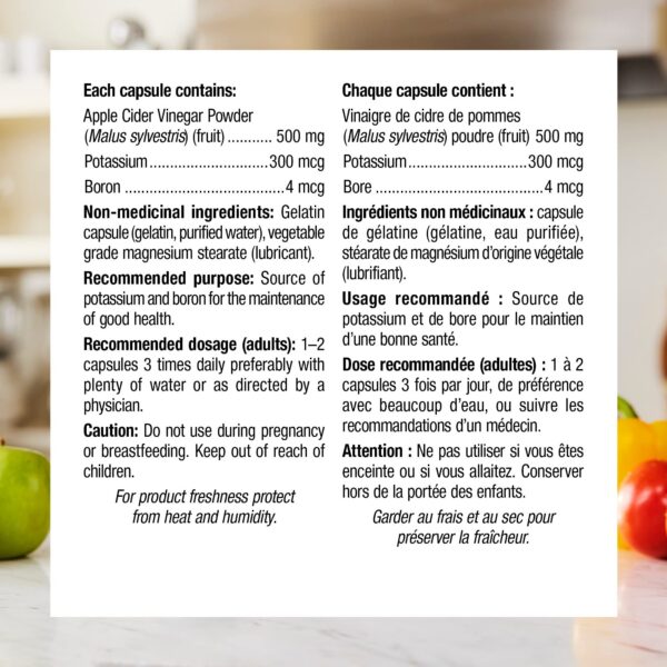 Caja Webber Naturals vinagre sidra de manzana 500 mg cápsulas