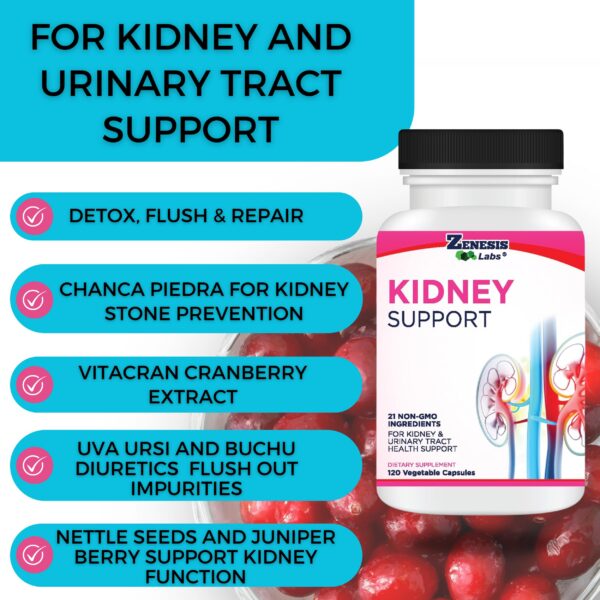 Caja frontal suplemento Zenesis Labs Detox limpieza renal