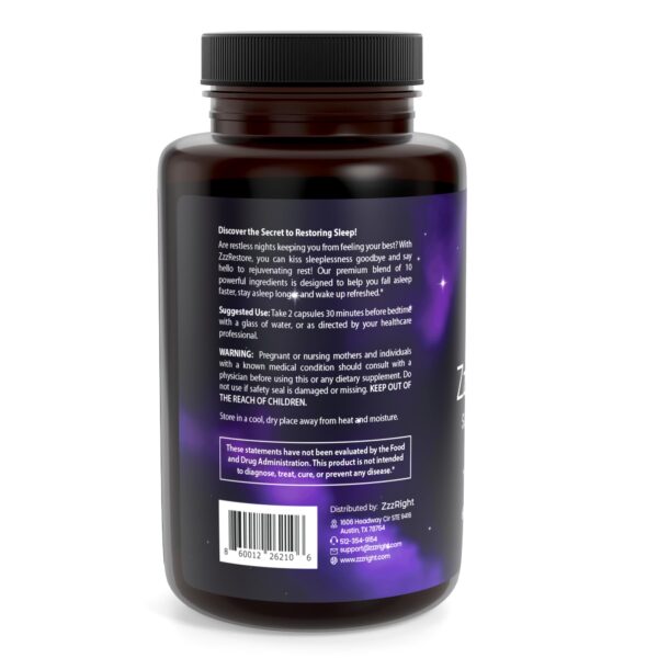 Caja ZzzRestore suplemento sueño profundo 2mg melatonina