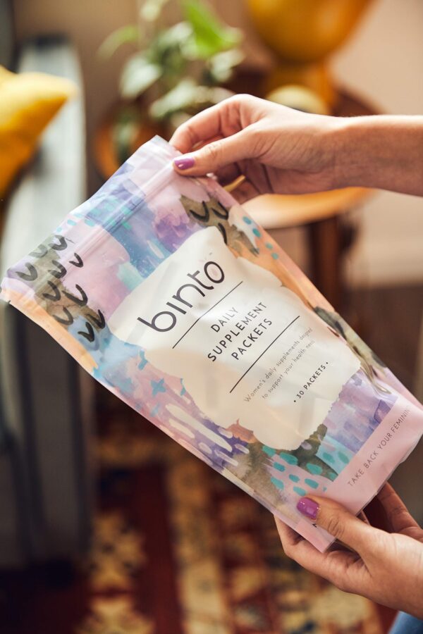 Cajas de Binto suplementos diarios mujeres balance hormonal