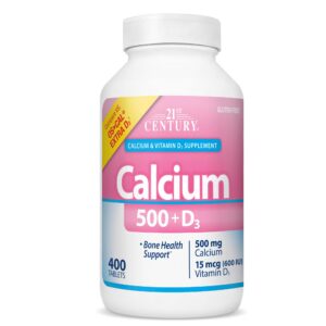 Version 1.0.0 21st Century Vitamins Calcium 500 Plus Extra D etiqueta