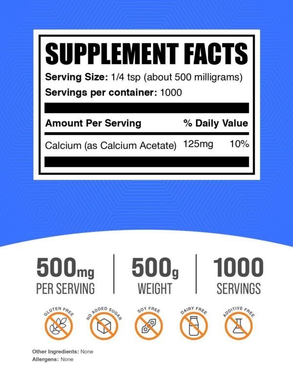Version 1.0.0 Etiqueta del producto Calcium Acetate BulkSupplements