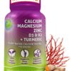 Frasco de calcio vegetal Aquamin 500 mg con magnesio y zinc
