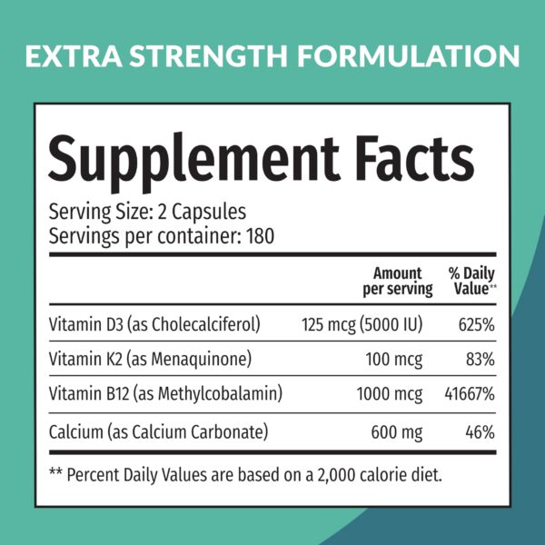 Cápsulas de Calcium D3 K2 B12