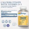 Calcium citrate capsules in bottle