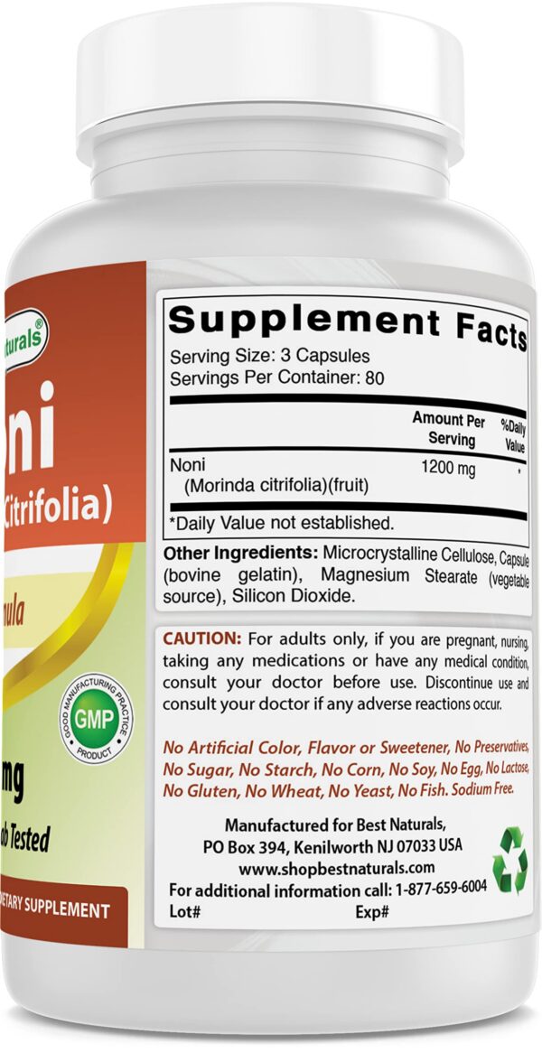 Version 1.0.0 Calidad Best Naturals Noni cápsulas naturales