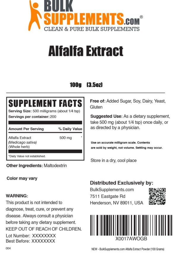 Version 1.0.0 Calidad y consistencia polvo alfalfa producido bajo cGMP