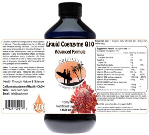 Frasco de Coenzima Q10 líquida CAOH 4 oz