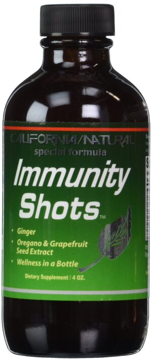 Version 1.0.0 Botella de California Natural Inmunidad Shots 4oz con jengibre y zinc