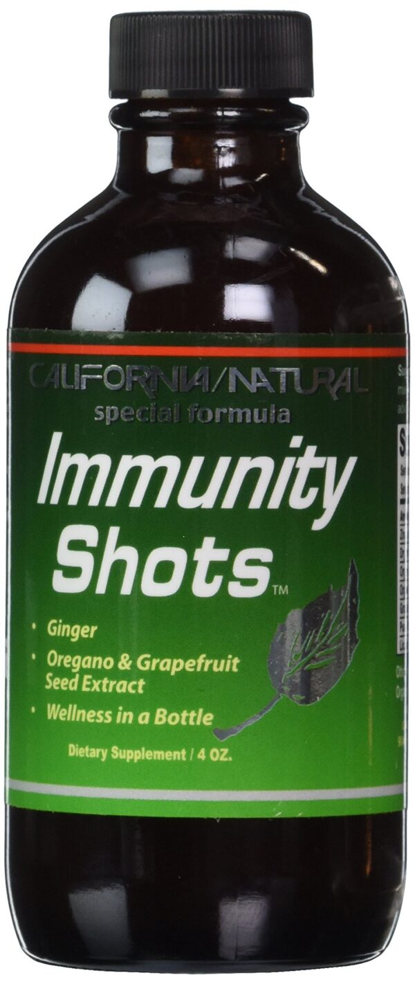 Botella de California Natural Inmunidad Shots 4oz con jengibre y zinc