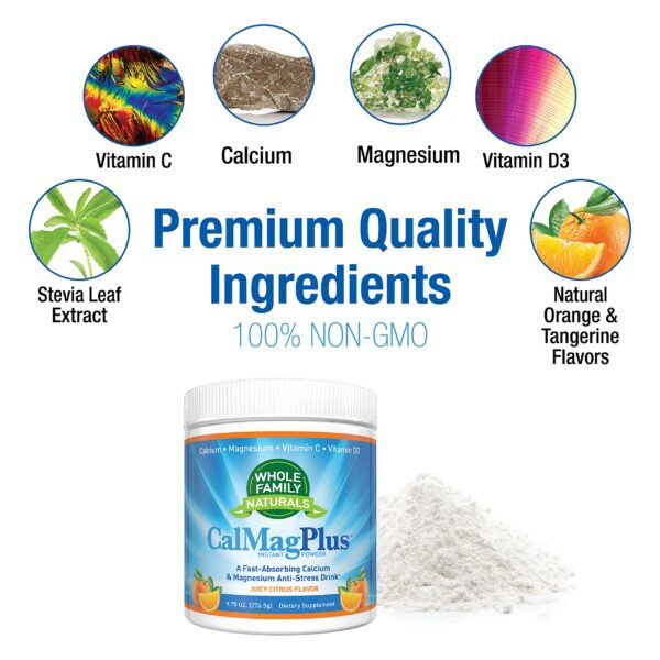 Etiqueta frontal CalMag Plus sabor cítrico