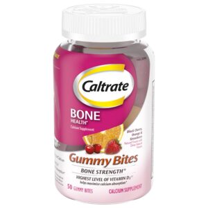 Version 1.0.0 Frasco de Caltrate Gummy Bites con etiqueta visible