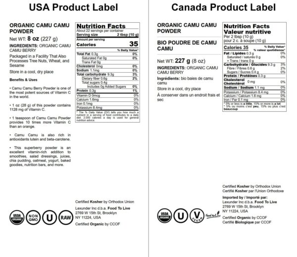 Camu camu polvo superalimento rico en antioxidantes y vitamina C