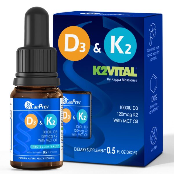 Botella CanPrev gotas vitamina D3 y K2 en aceite MCT