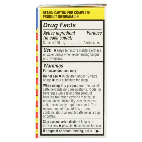 Caplets Jet-Alert con cafeína para concentración y vigilia