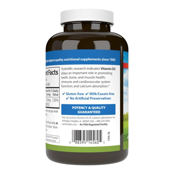 Capsula blanda vitamin d3 1000 ui carlson suplemento