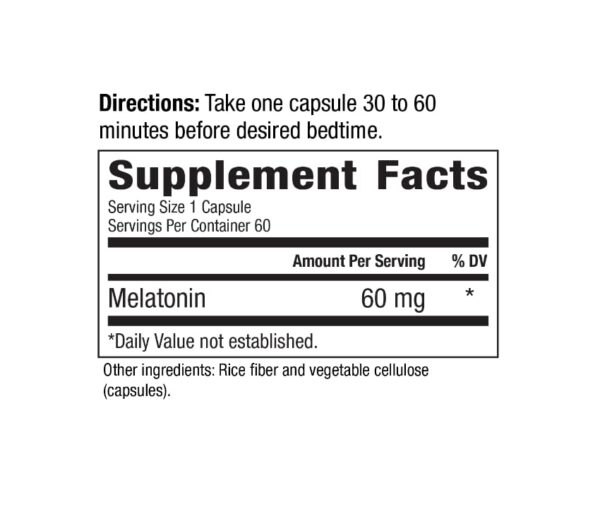 Cápsula melatonina dosis alta para regulación de sueño natural