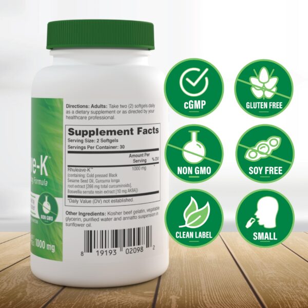 Cápsula vegetariana Rhuleave-K con curcumina y boswellia