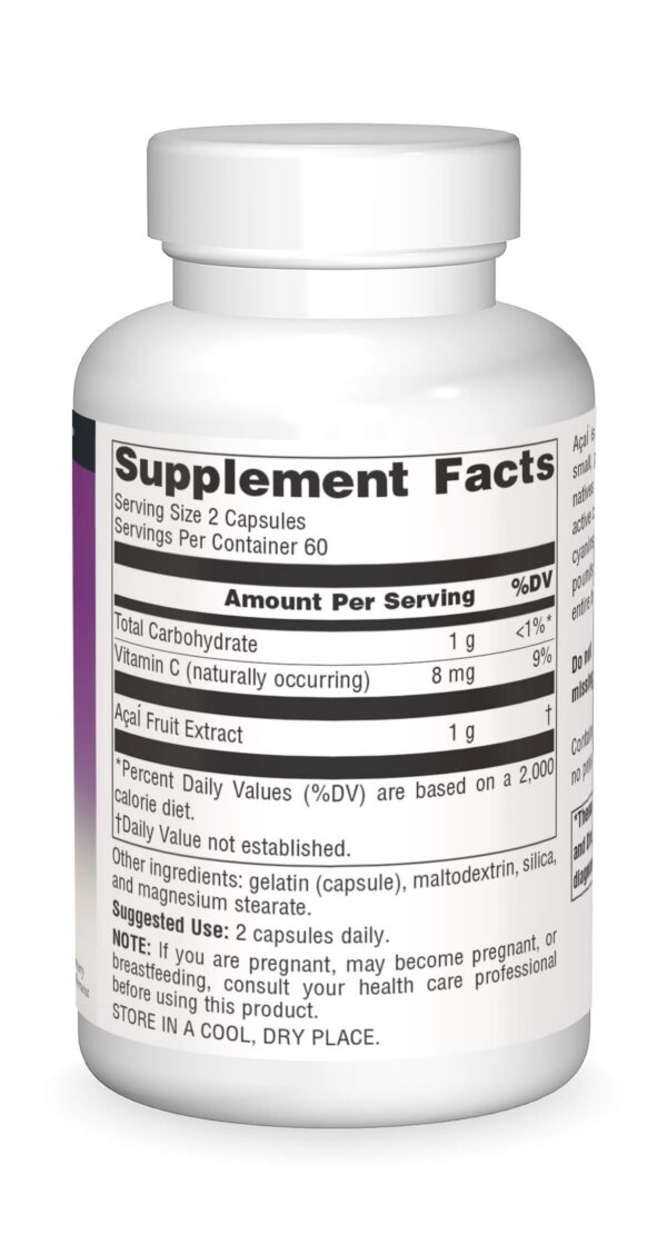 Cápsulas de Acai Source Naturals antioxidante natural