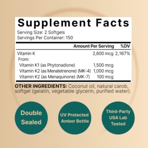 Cápsulas de aceite de coco con vitamina K para máxima absorción