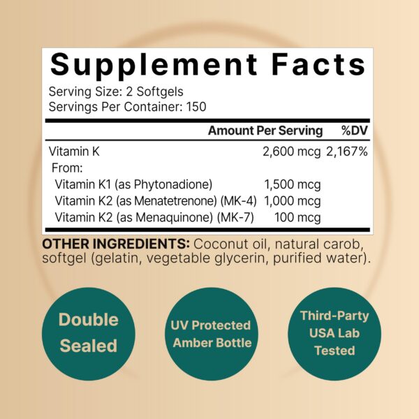 Version 1.0.0 Cápsulas de aceite de coco con vitamina K para máxima absorción