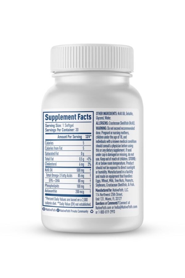 Cápsulas de aceite de krill NativePath con EPA, DHA y astaxantina
