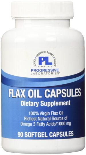 Cápsulas aceite de linaza Progressive Labs envase frontal