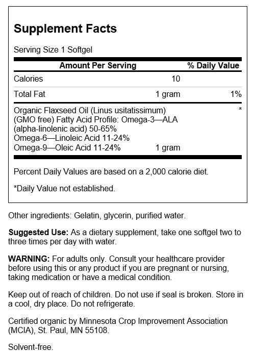 Cápsulas blandas de aceite de linaza Swanson para salud