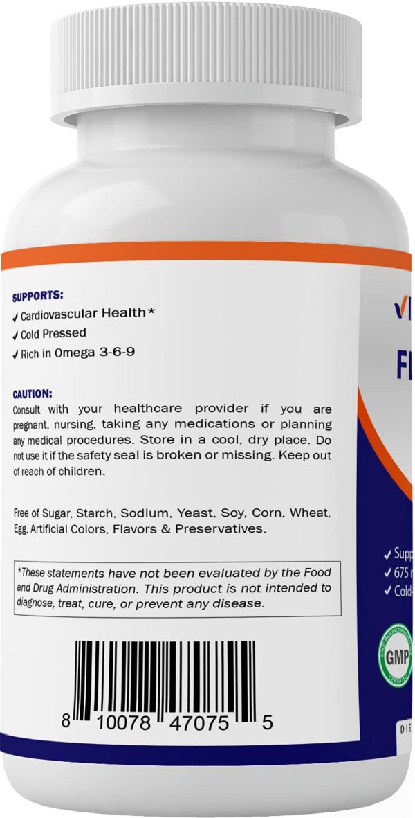 Version 1.0.0 Cápsulas y botella Vitamatic aceite de linaza para bienestar