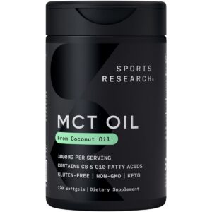 Version 1.0.0 Cápsulas de aceite MCT keto Sports Research envase frontal