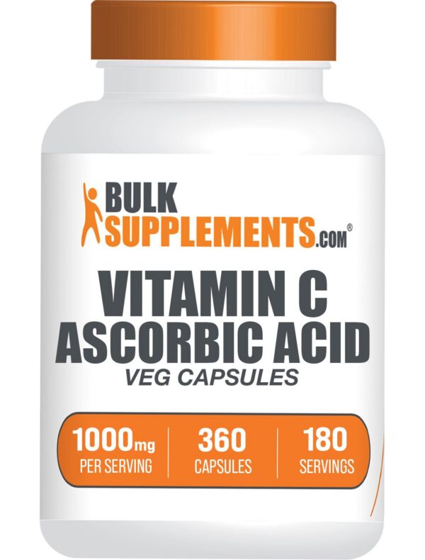Cápsulas ácido ascórbico vitamina C BulkSupplements 1000mg