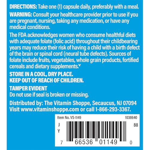 cápsulas de ácido fólico the vitamin shoppe vista cercana
