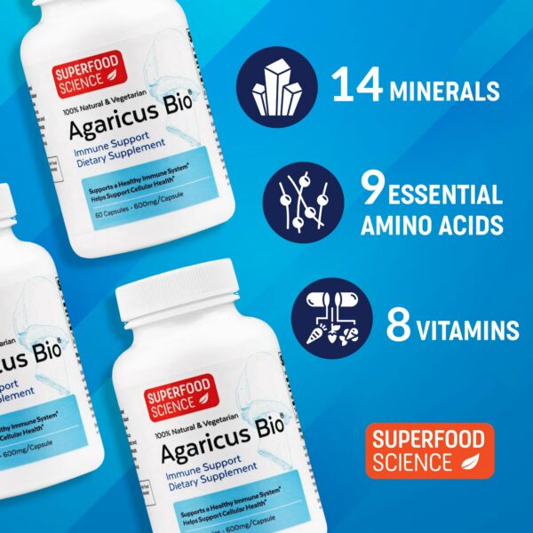 Cápsulas Agaricus Bio para salud inmune