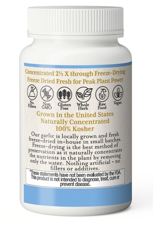 Cápsulas ajo crudo no OGM apoyo cardiovascular e inmunitario