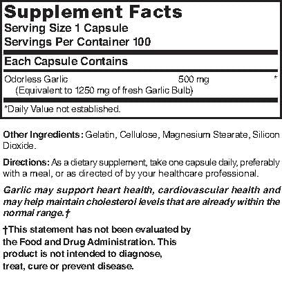 Cápsulas de Ajo Inodoro Nature's Blend - Vista cercana