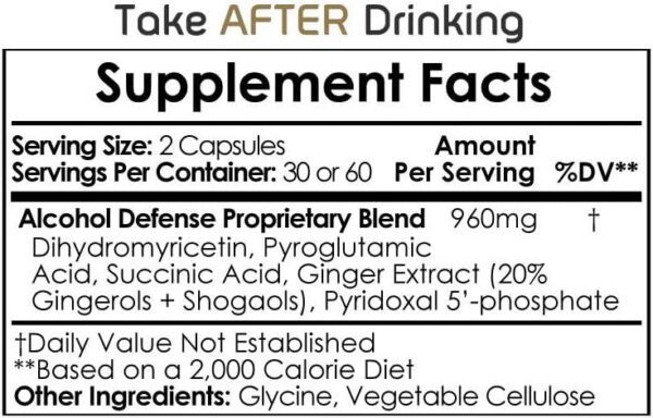 Version 1.0.0 Cápsulas Alcohol Defense fórmula natural sin gluten ni GMO