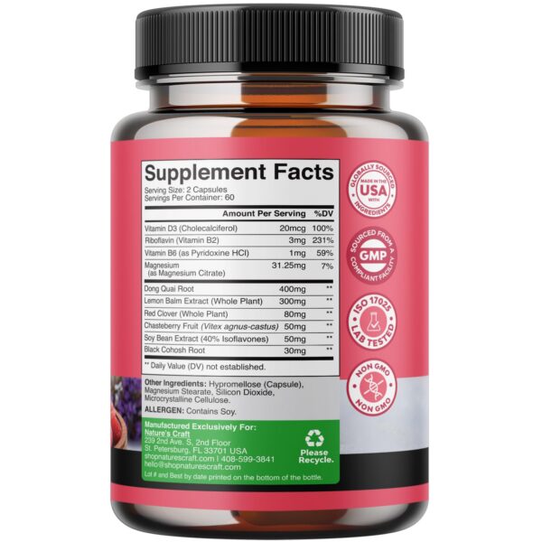 Cápsulas para alivio de sudores nocturnos y cambios de ánimo en menopausia