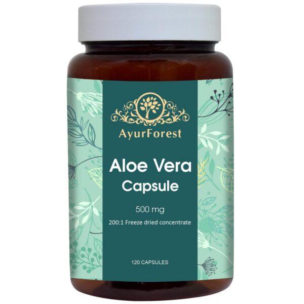 Cápsulas de aloe vera Ayurforest envase frontal