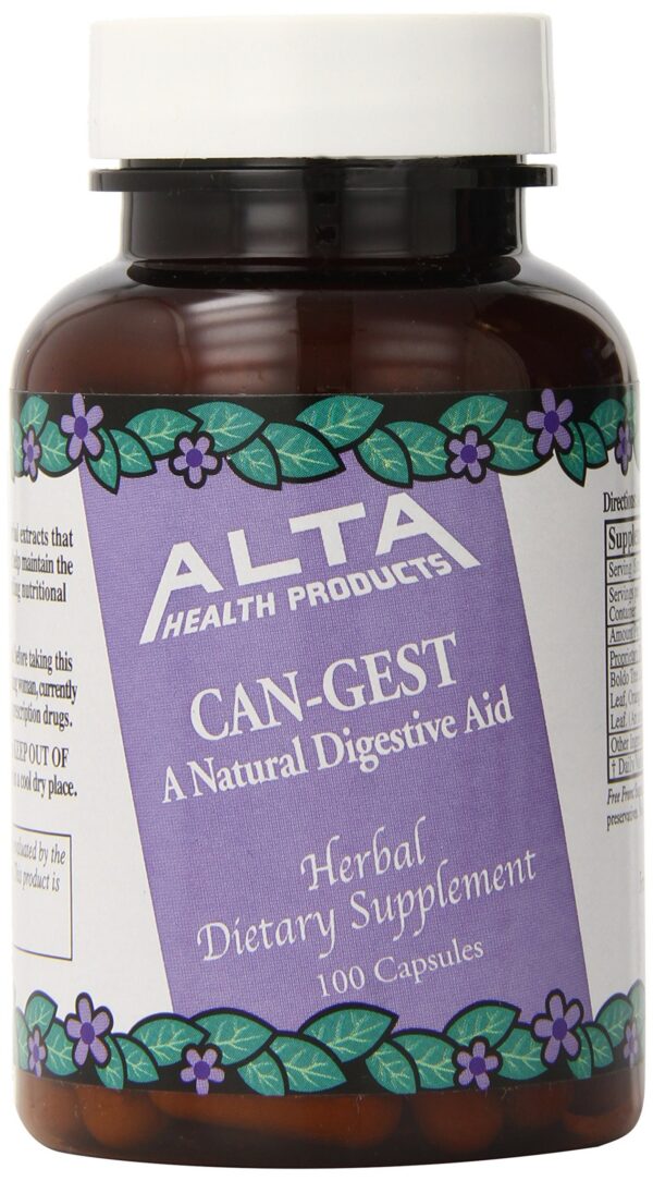 Cápsulas Alta Health Can-Gest para soporte digestivo y laxante suave 100 unidades