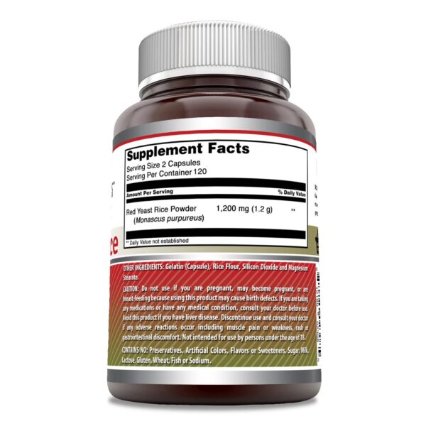 Cápsulas Amazing Formulas arroz levadura roja 1200mg porción