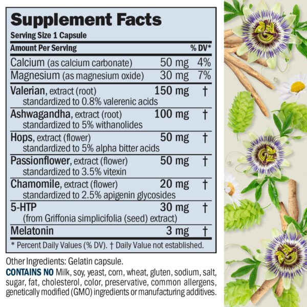 Cápsulas Andrew Lessman Night Time ingredientes naturales para sueño