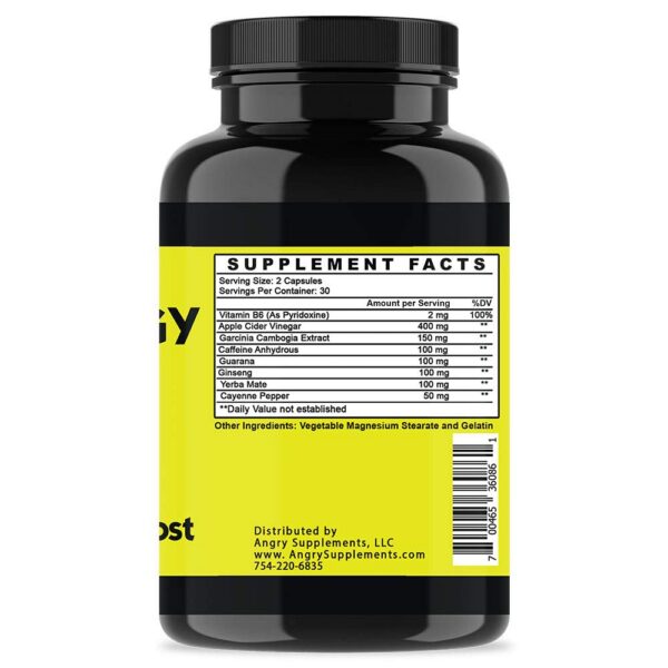 Cápsulas Angry Energy para aumento de resistencia y enfoque