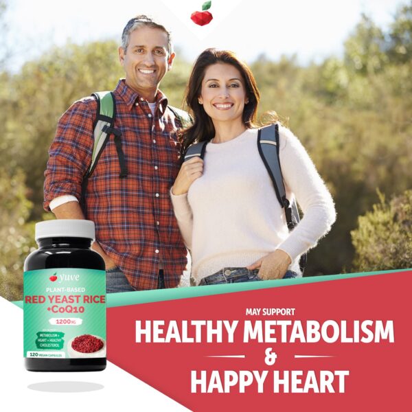 Capsulas antioxidantes arroz rojo levadura con CoQ10 salud cardiovascular