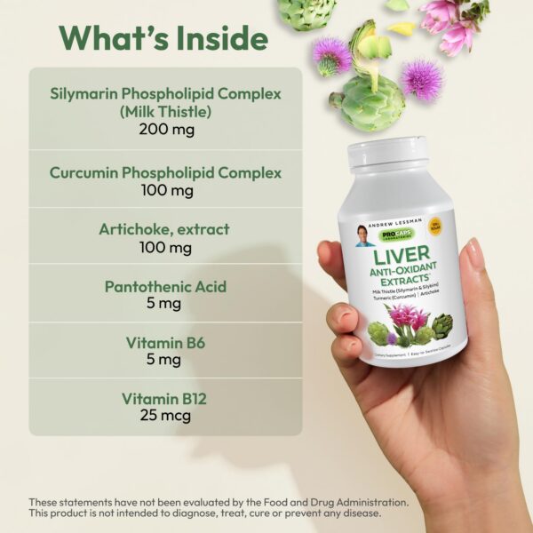 Cápsulas antioxidantes para hígado Andrew Lessman detalle